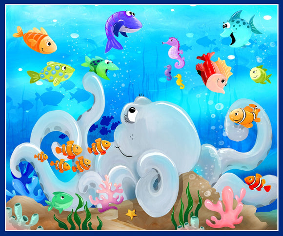 Multi Under The Sea Digital 36in Play Mat