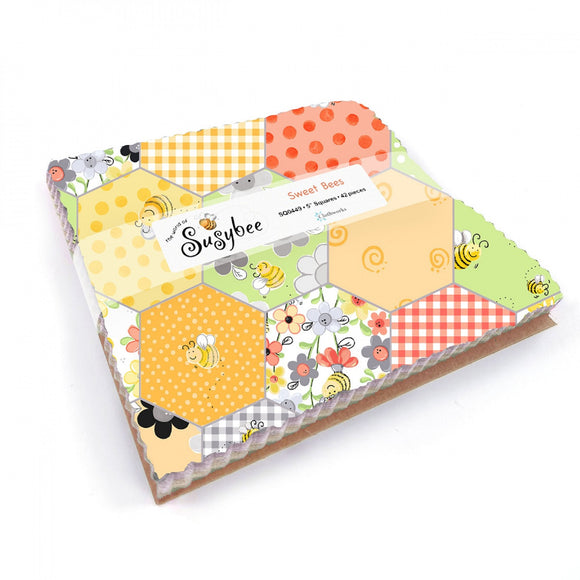 Susybee Sweet Bees 5in Squares - 42pcs