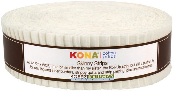 1-1/2in Strips, Kona Cotton Snow, 40pcs