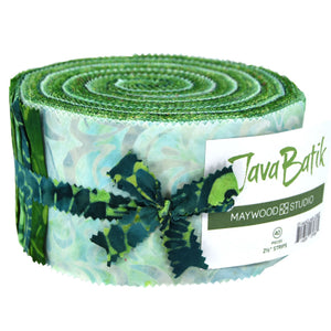 Java Batiks Green 2.5" Strips - 40 pcs