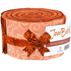 Java Batiks Orange 2.5" Strips - 40 pcs