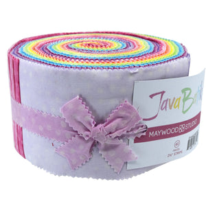 Java Batik Pastel Rainbow Dots 2.5" strips 40pcs