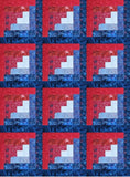 Stars & Stiches Log Cabin Block Kit - Makes a 42 x 56 Quilt Top
