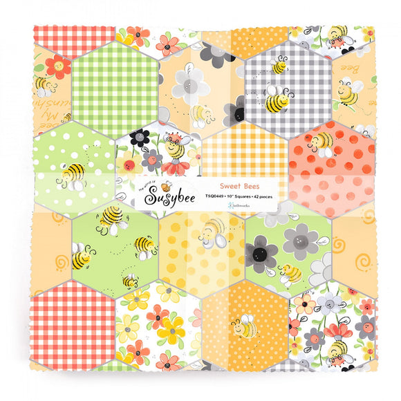 10in Squares, Sweet Bees, 42pcs