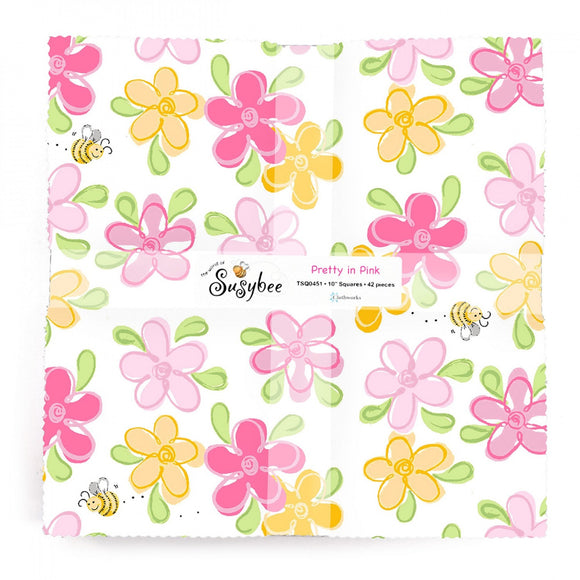Susybee Pretty In Pink 10in Squares - 42pcs