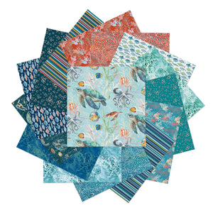 10in Squares Under the Sea 42pcs/bundle