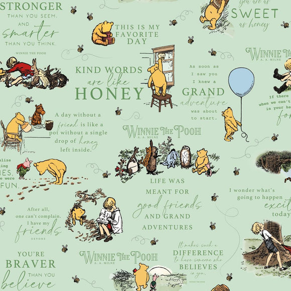 Winnie the Pooh Main Green Yardage