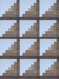 Browns and Bone Log Cabin Block Kit - Makes a 42 x 56 Quilt Top
