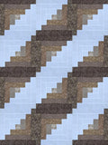 Browns and White Log Cabin Block Kit - Makes a 42 x 56 Quilt Top