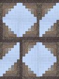 Browns and White Log Cabin Block Kit - Makes a 42 x 56 Quilt Top