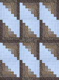 Browns and White Log Cabin Block Kit - Makes a 42 x 56 Quilt Top