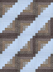 Browns and Bone Log Cabin Block Kit - Makes a 42 x 56 Quilt Top