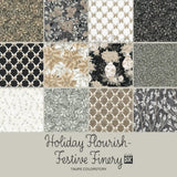 Holiday Flourish Festive Finery Taupe Fat Quarter Bundle - 16pcs