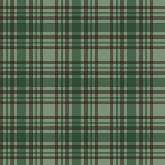 Lets Get Lost in the Woods Plaid Green