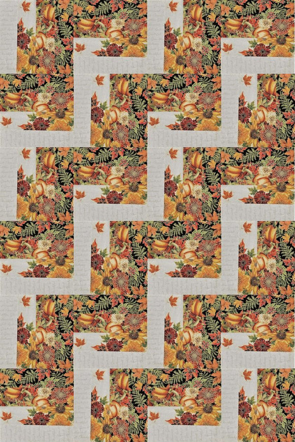 Handcut Harvest Rail Fence Quilt Kit-32
