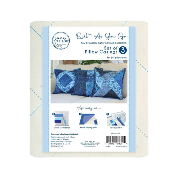 Quilt As You Go Pre-Printed Batting Pillow Covers
