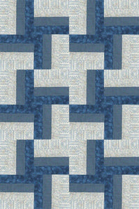 Rail Fence Quilt Kit, Summertime Blue Prints 32" x 48" - Revised 11/23