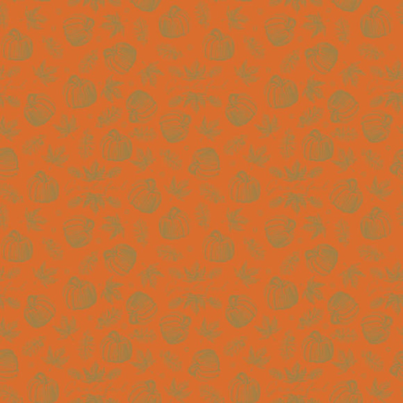 Shades of Autumn Icons Orange Sparkle Yardage