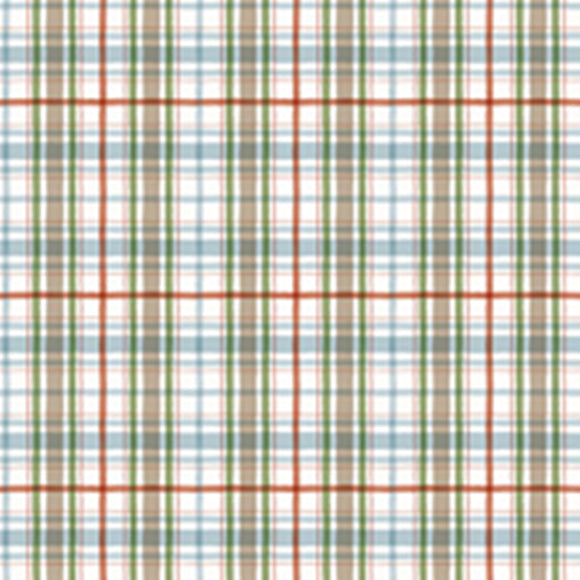 Santa's Tree Farm Plaid Snowy Yardage