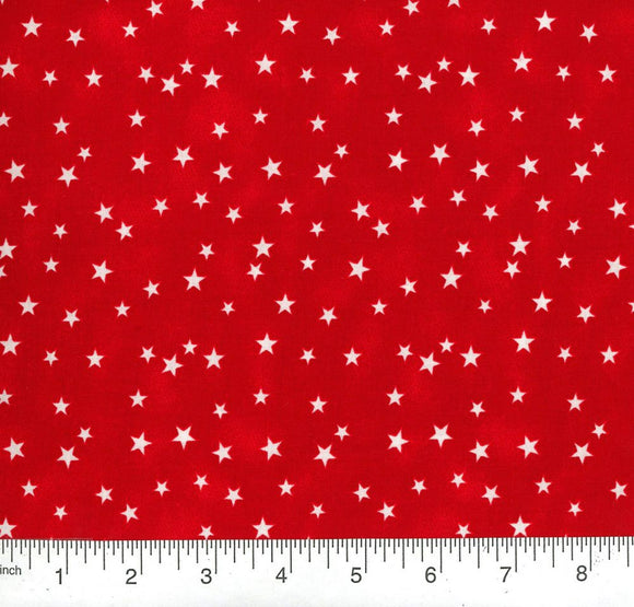 Patriotic White Stars Red Yardage