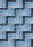 Handcut Let's Get Lost In The Woods Blues Rail Fence Quilt Kit-32" x 48"