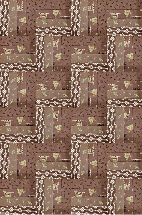Let's Get Lost In The Woods Browns Rail Fence Quilt Kit-32