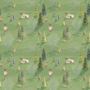 Santa's Tree Farm Woodland Green Yardage