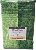 2.5 Inch Jelly Roll Strips Assorted Green Prints 20 pcs - Hand Cut Revised April 2026