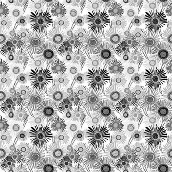 Merlot Digital Crazy Daisies White