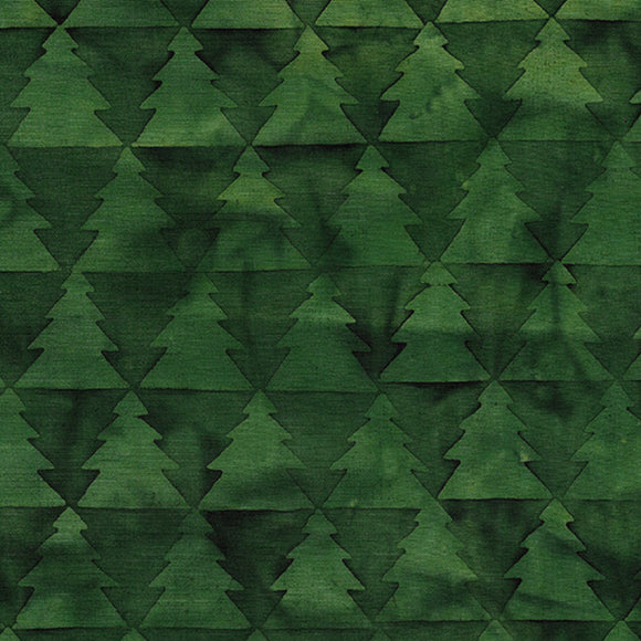 Island Batik Holly Holiday Triangle Trees Green