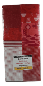 2.5 Inch Strips Assorted Red Prints - Fuller Fabrics