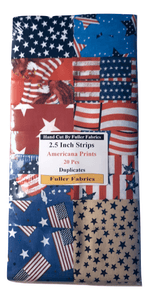 Americana 2.5 Inch Strips 20 Pcs - Fuller Fabrics