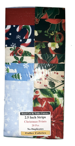 Christmas 2.5 Inch Precut Strips 20 Pc - Fuller Fabrics