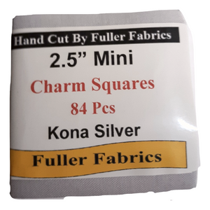Kona Silver Mini 2.5 Inch Charm Squares 84 pcs - Fuller Fabrics