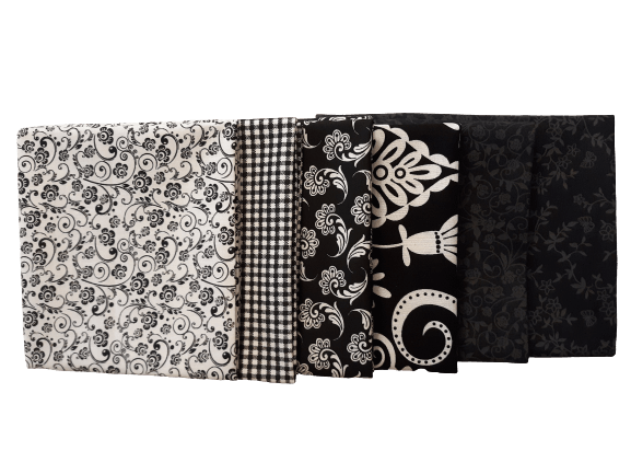 Fat Quarter Bundle  Black & White - Fuller Fabrics