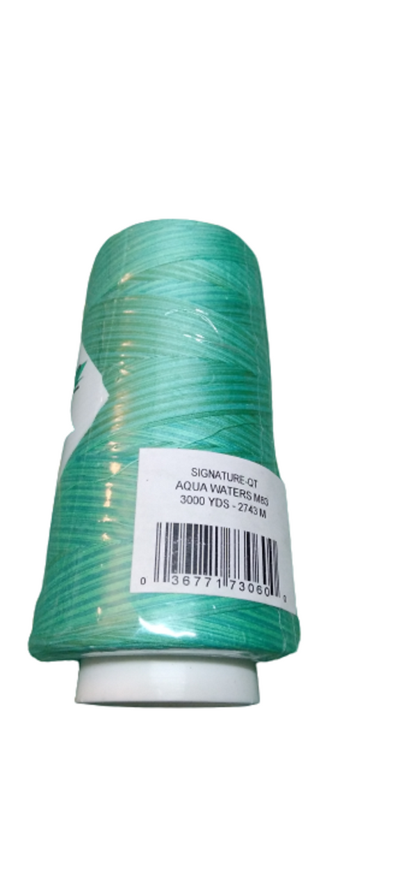 Signature Cotton Quilting Thread 3-ply 40wt 3000yds Variegated Aqua Waters