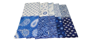 Indigo Splash Fat Quarter Bundle - 10pcs No Duplicates