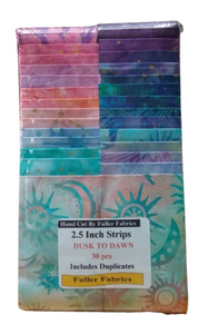 Dusk To Dawn Batiks 2.5" Strips 30pcs Handcut by Fuller Fabrics