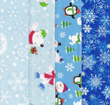 Rail Fence Quit Kit - Christmas Fun In Blue 32" x 48" - Fuller Fabrics