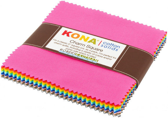 Kona Solids New 2017 Colors 5 Inch Charm Squares 42pcs - Fuller Fabrics