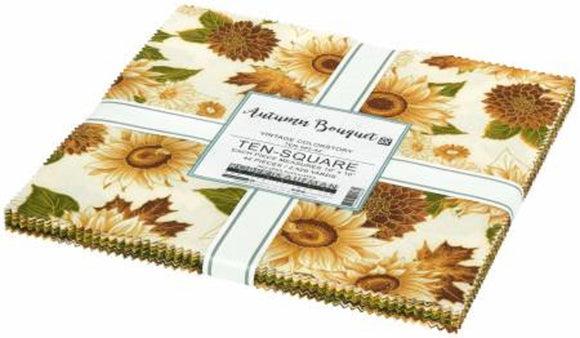 10in Squares, Autumn Bouquet Vintage, 42pcs - Fuller Fabrics