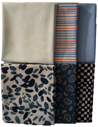 Fat Quarter Bundle   Assorted Blue Prints - Fuller Fabrics