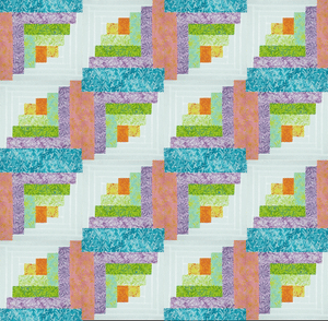 Curved Log Cabin Quilt Kit - Color Therapy Batiks
