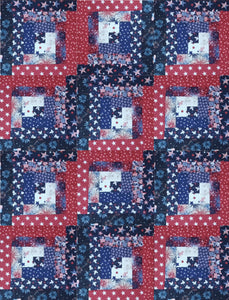 Americana Log Cabin Block Kit - Makes a 42 x 56 Quilt Top