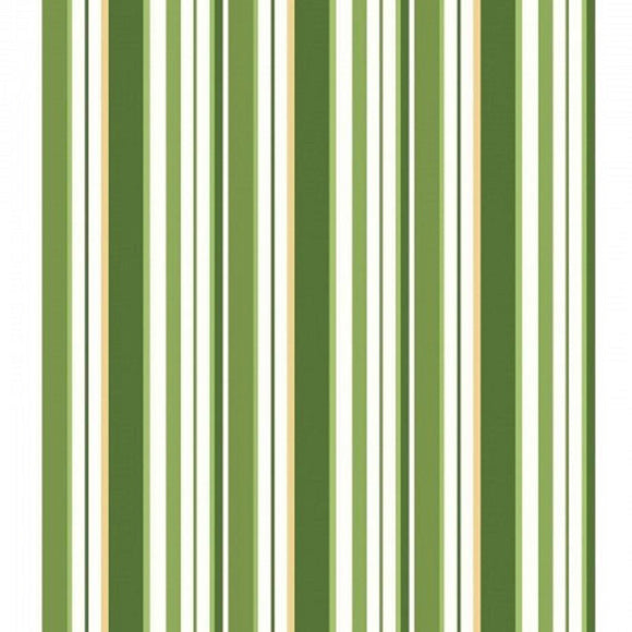 Glad Tidings Metallic Green Stripes - Fuller Fabrics