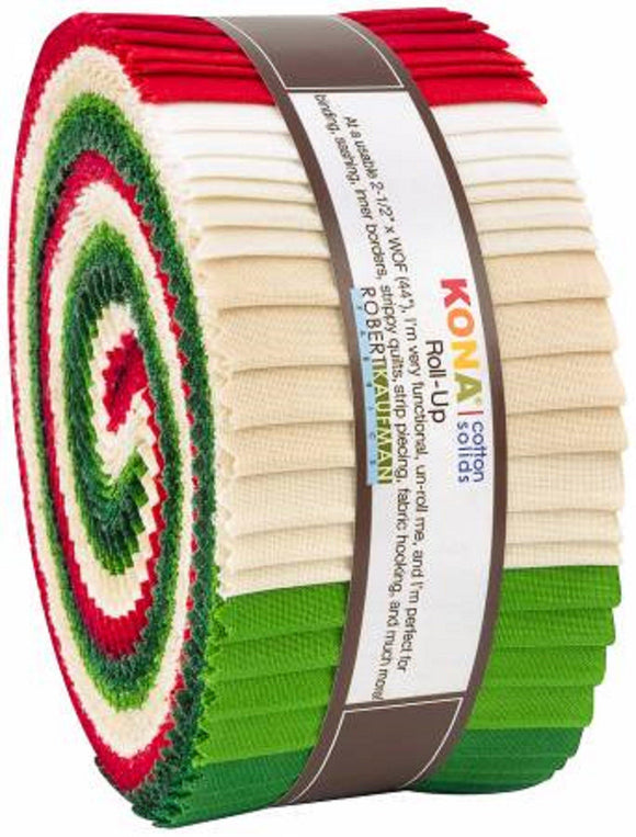 Kona Cotton Christmas Holiday Palette,  2-1/2in Strips - 40pcs - Fuller Fabrics