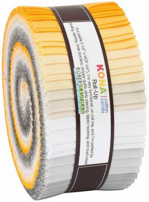 2-1/2in Strips Kona Cotton Sunny Side Up Palette, 40pcs - Fuller Fabrics