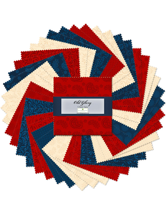 Wilmington Prints 5in Squares Essential Gems Old Glory 42pcs