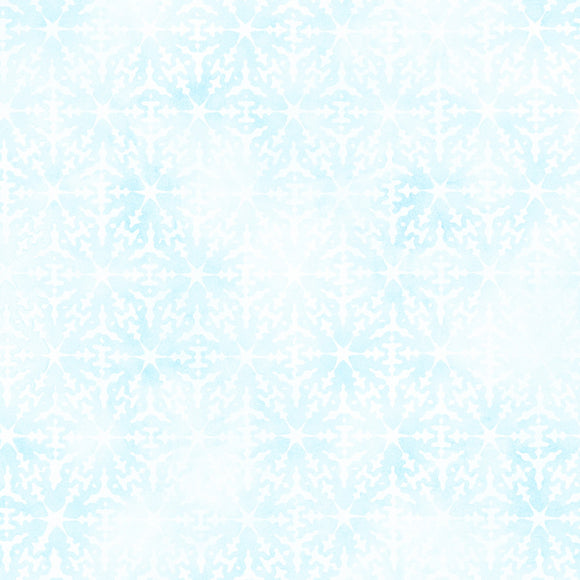 Aqua Blue Tonal Snowflakes Light Digitally Printed