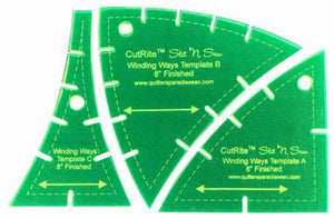 Cutrite Slit N Sew Winding Ways Template Set - 8 Inch Finished - Fuller Fabrics